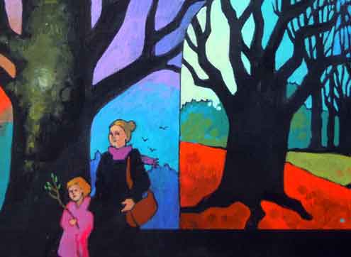 Dina Kathelyn - tableau acrylique - Parc Duden