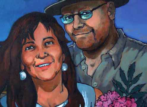 Dina Kathelyn - tableau acrylique - portraits de Laura et Erik